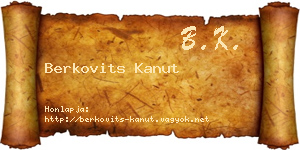 Berkovits Kanut névjegykártya
